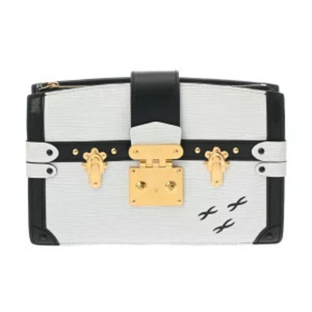 Louis Vuitton Epi Trunk Clutch White Leather Shoulder Bag